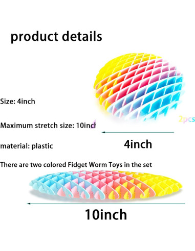 Juguete Antiestrés Gusano 3D Xinlongus 10.16 cm 2 Piezas