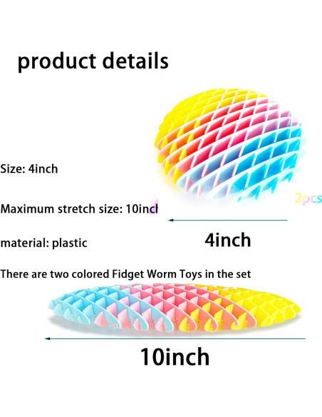 Juguete Antiestrés Gusano 3D Xinlongus 10.16 cm 2 Piezas