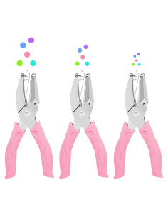 Perforadoras de Papel UCEC 3 Pack Círculo 1.5-6 mm Rosa