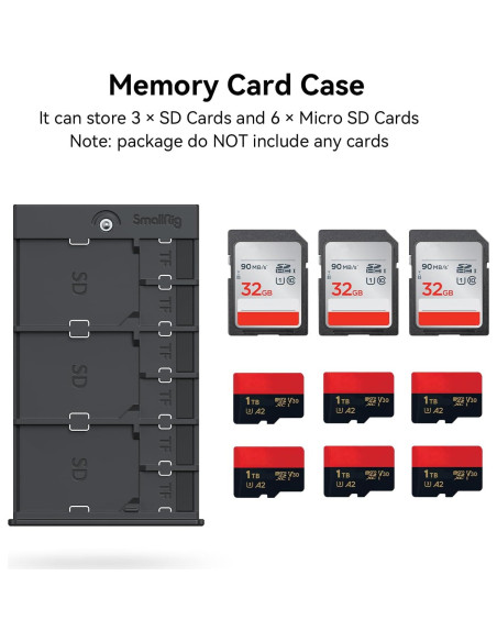 Estuche Antichoque para Tarjetas de Memoria SmallRig 2832B - Gris