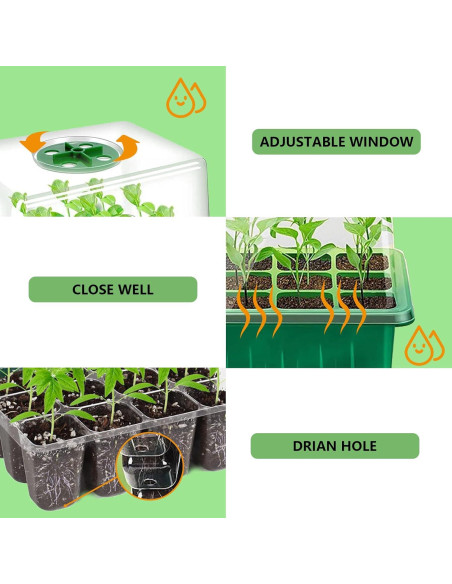 Kit de Inicio de Semillas AWLYLNLL con Estera Térmica 25.4x52.7cm