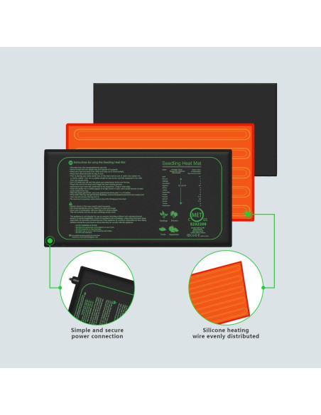 Kit de Inicio de Semillas AWLYLNLL con Estera Térmica 25.4x52.7cm
