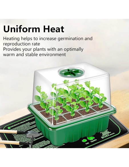 Kit de Inicio de Semillas AWLYLNLL con Estera Térmica 25.4x52.7cm