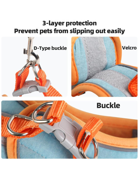 Arnés Ajustable para Conejo SQUSIMEI con Tira Reflectante - S