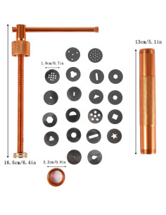 Juego de herramientas para decorar pasteles YAMHOHO - Extrusora de acero inoxidable con 20 discos 2