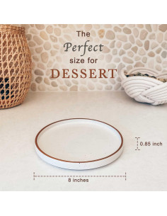 Juego de Platos Planos de Cerámica Mora - 6 Unidades 20.32 cm 2