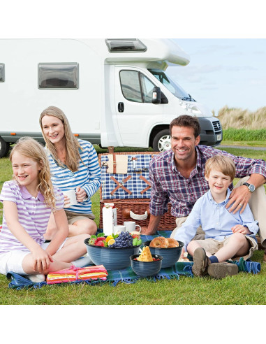 Juego de Cuencos de Mezcla Cerámica Hasense 3 Piezas Azul