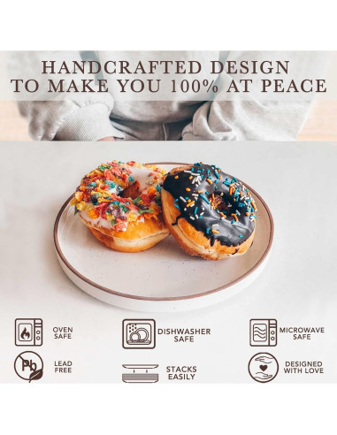 Juego de Platos Planos de Cerámica Mora - 6 Unidades 20.32 cm