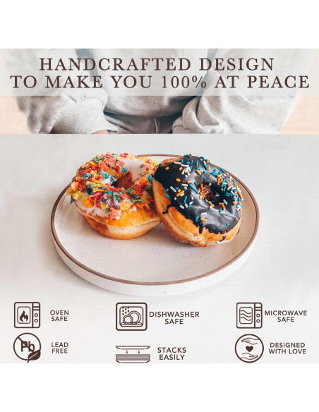 Juego de Platos Planos de Cerámica Mora - 6 Unidades 20.32 cm