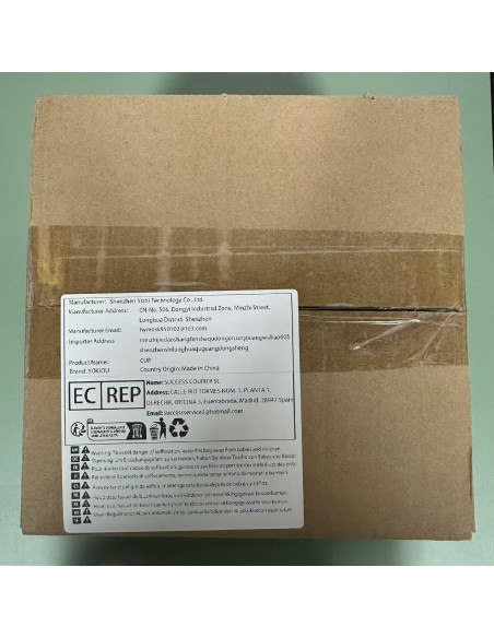 Juego de 4 Tazas de Cerámica YOKIOU Vintage 300ml Rayadas