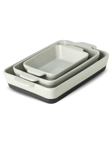 Juego de Fuentes para Hornear HVH Cerámica Negra 3 Piezas