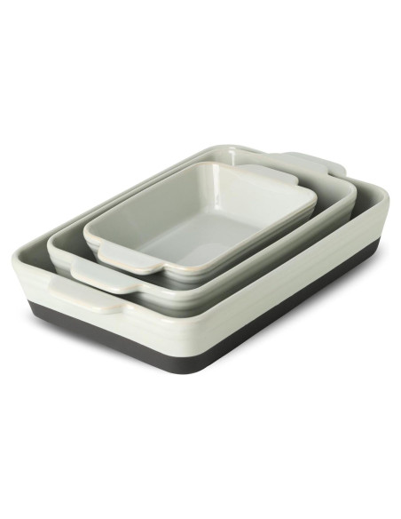 Juego de Fuentes para Hornear HVH Cerámica Negra 3 Piezas