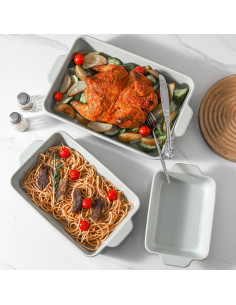 Juego de Fuentes para Hornear HVH Cerámica Negra 3 Piezas 2