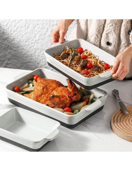 Juego de Fuentes para Hornear HVH Cerámica Negra 3 Piezas