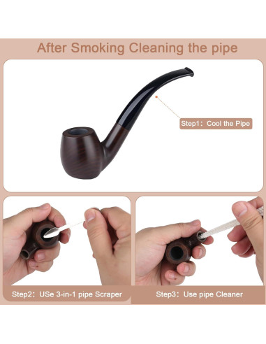 Pipa de Tabaco de Ébano Sivaopa con Filtros y Caja de Regalo