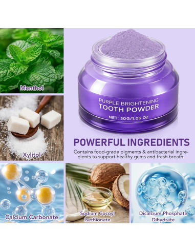 Polvo Blanqueador de Dientes WHLH - Aclarador Suave 29.57g