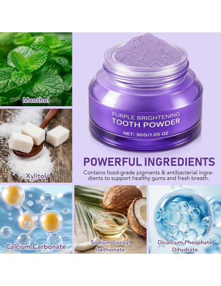 Polvo Blanqueador de Dientes WHLH - Aclarador Suave 29.57g