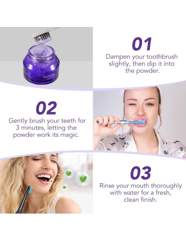 Polvo Blanqueador de Dientes WHLH - Aclarador Suave 29.57g