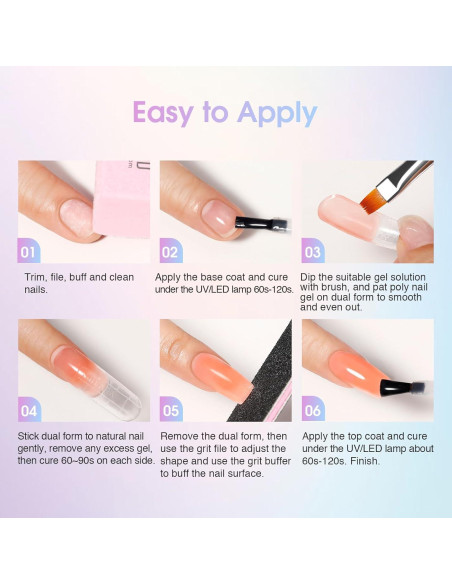 Kit de Gel de Uñas de Polímero ROSALIND 38PCS con Mini Lámpara