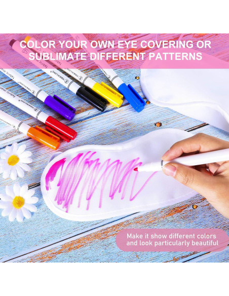 20 Máscaras de Ojos Blancas Syhood + 8 Marcadores Tela DIY