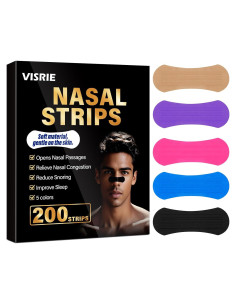 200 Tiras Nasales Extra Anchas VISRIE para Mejorar Respiración