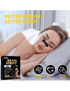 200 Tiras Nasales Extra Anchas VISRIE para Mejorar Respiración 2