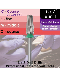 Broca de Taladro de Uñas C & I 5 en 1 Super Cut - Grueso C 2