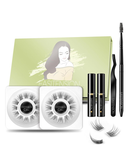 Extensión de Pestañas Naturales KAIFENG 12mm 14mm Kit DIY