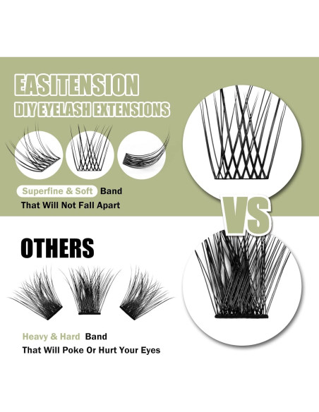 Extensión de Pestañas Naturales KAIFENG 12mm 14mm Kit DIY