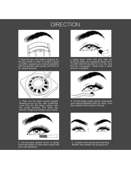 Extensión de Pestañas Naturales KAIFENG 12mm 14mm Kit DIY