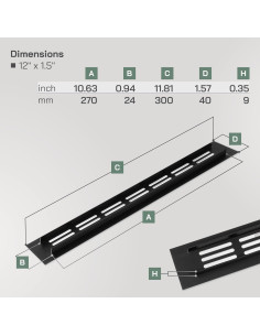 Rejilla de Ventilación Aluminio Marrón 30.48x3.81 cm Vent Systems 2
