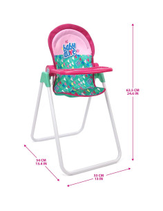 Silla Alta para Muñecas Baby Alive - Verde y Rosa, 6 Accesorios 2