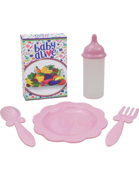 Silla Alta para Muñecas Baby Alive - Verde y Rosa, 6 Accesorios