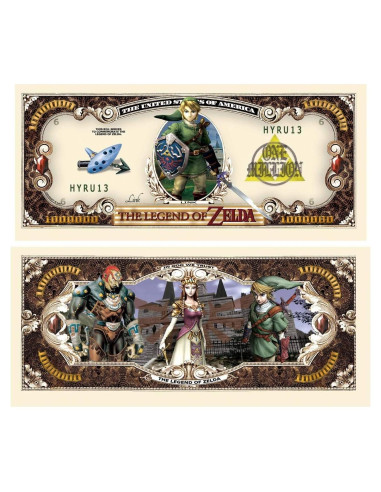 Billete coleccionable de 1 millón de dólares Legend of Zelda