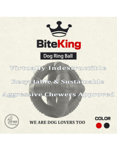 Pelota de Caucho Natural BiteKing para Perros Grandes - Negro 2