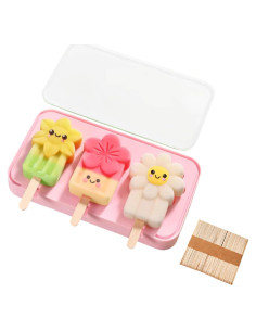 Moldes de Popsicles de Silicona Zigihos con 50 Palitos de Madera