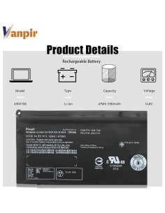 Batería de Laptop Lenovo 45N1706 14.8V 47Wh 3180mAh 2