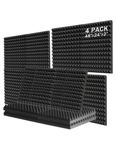 Paquete de 4 Paneles Acústicos FOUCARSI 121.92x60.96cm Negro