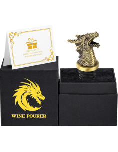 Vertedor y Tapón de Vino Dragón LULLEA Bronce 2 en 1 2