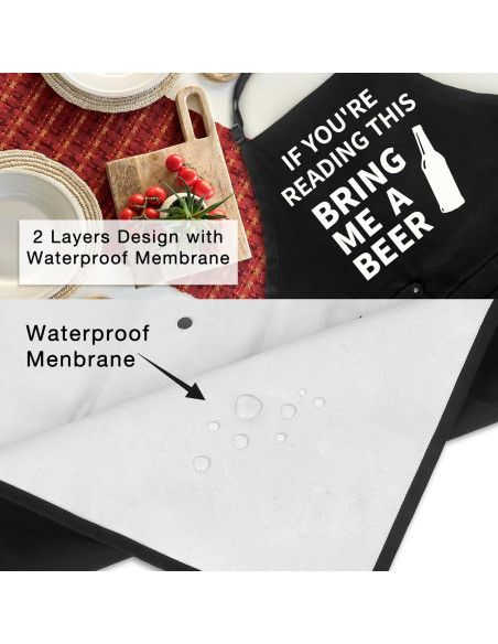 Delantal de Cocina Unisex con Bolsillos para BBQ - Regalo Papá