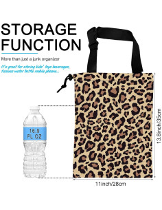 Bolsa de Basura Colgante para Auto Ghatobty Leopardo Marrón 27.9x35.1cm 2