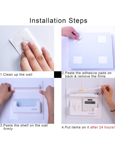 Estante Lateral Flotante JDYOOMI Negro 22.1x22.1 cm