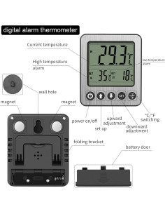 Termómetro Digital de Refrigerador Vlejeari ZZ10 con Alarma 2