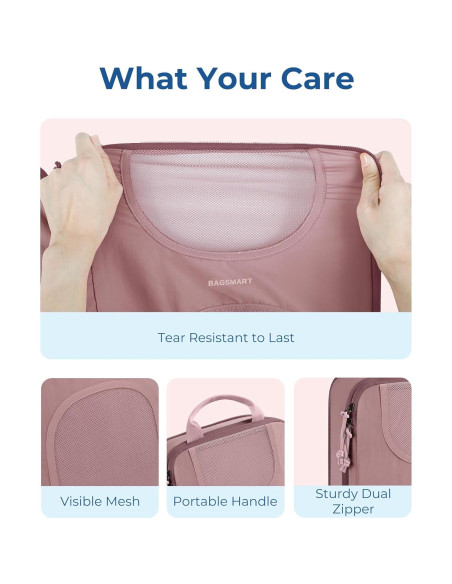 Set de 6 Cubos de Empaque BAGSMART para Viajes - Compresión