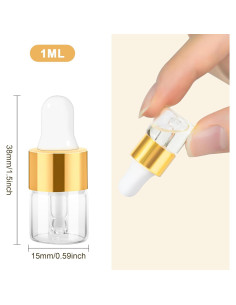 10 Botellas de Cuentagotas de Vidrio ETTSNU 1ml A Prueba de Fugas 2