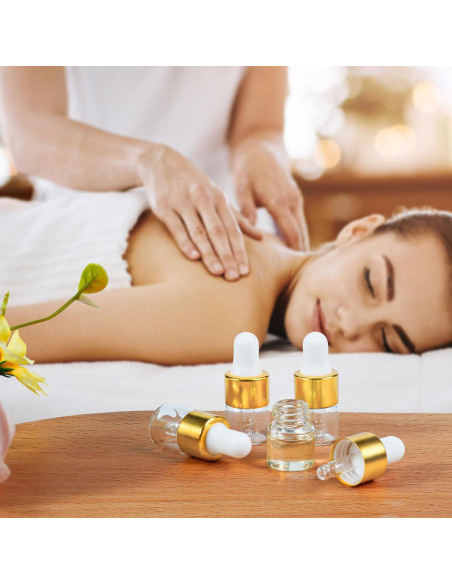 10 Botellas de Cuentagotas de Vidrio ETTSNU 1ml A Prueba de Fugas