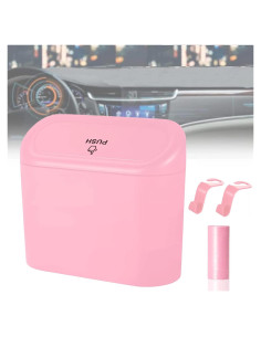 Basurero de coche Tulsondai rosa con 20 bolsas y 2 ganchos