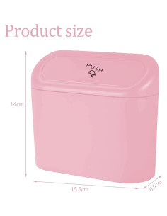 Basurero de coche Tulsondai rosa con 20 bolsas y 2 ganchos 2