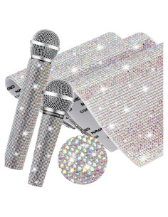 Cubiertas de Rhinestone para Micrófono Remuuly - 3 Pcs 12.5x18.5 cm