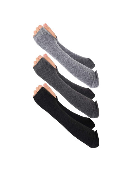 Guantes Largos Sin Dedos Bememo para Mujeres - 3 Pares Calentadores de Brazos